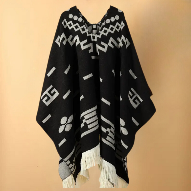 Eleganter Warmer Poncho für Herren
