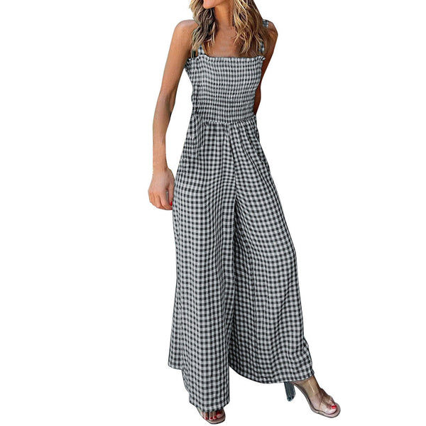 Eleganter Damen-Jumpsuit mit stilvollem Rautenmuster