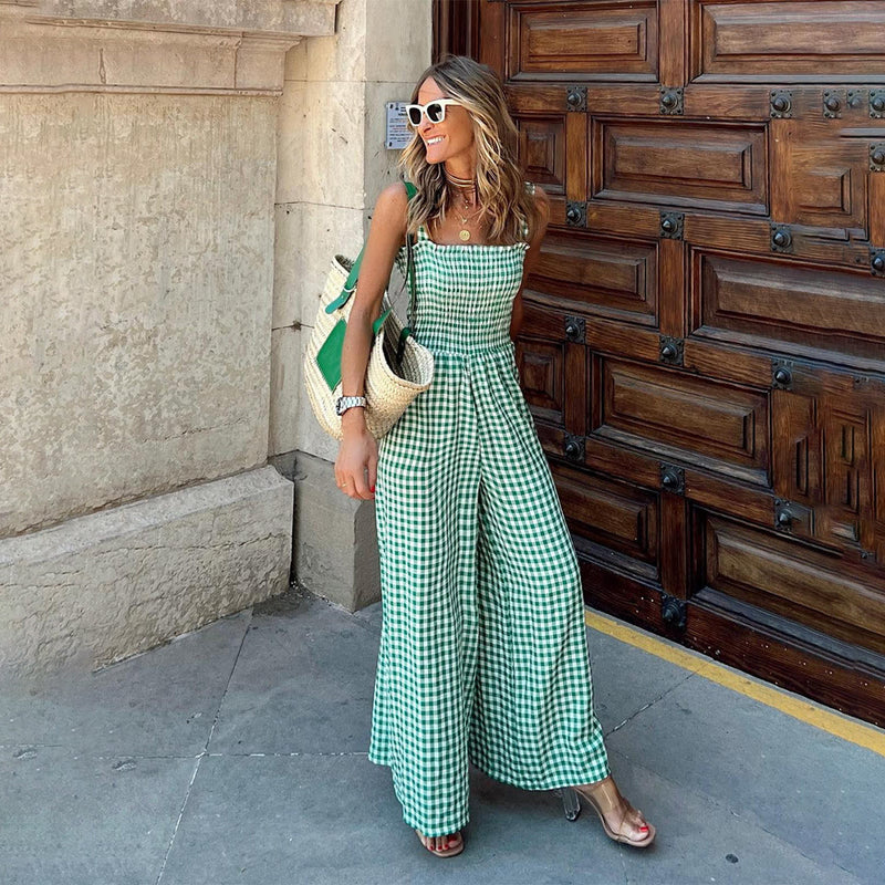 Eleganter Damen-Jumpsuit mit stilvollem Rautenmuster