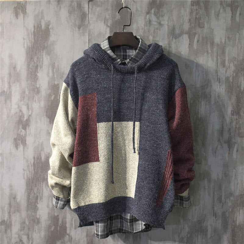 Bunter, bequemer Pullover-Hoodie