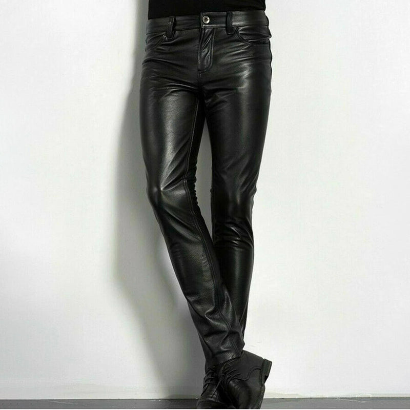 BRENT - Schwarze Kunstlederhose für Herren