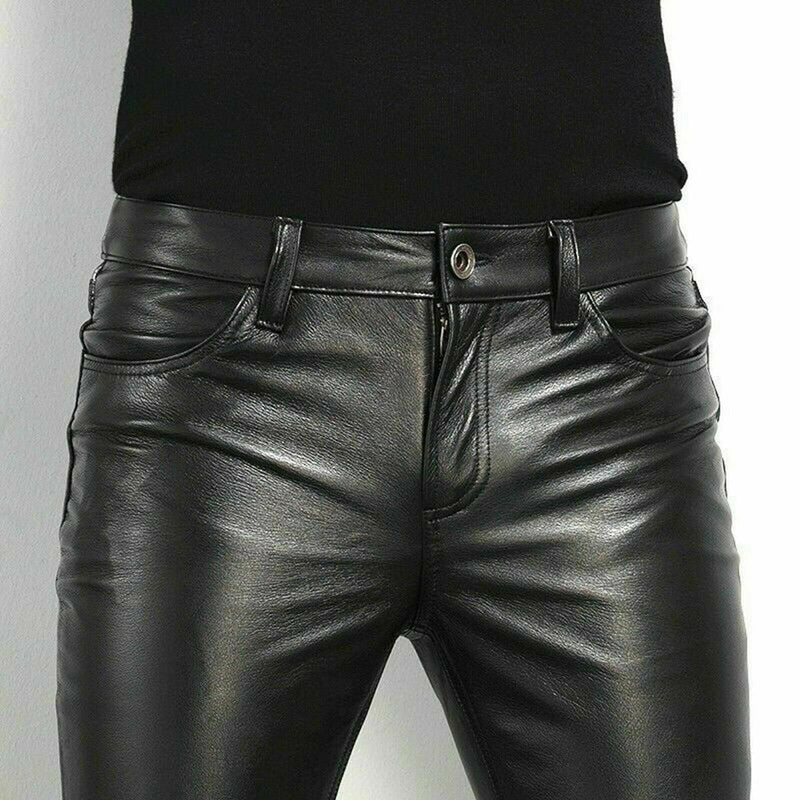 BRENT - Schwarze Kunstlederhose für Herren