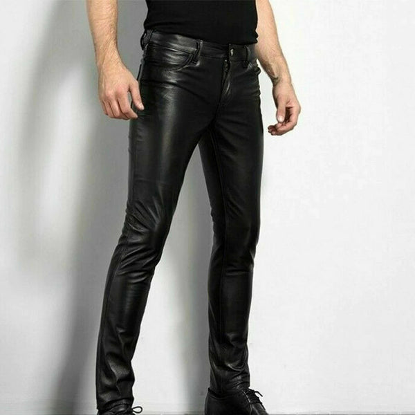 BRENT - Schwarze Kunstlederhose für Herren