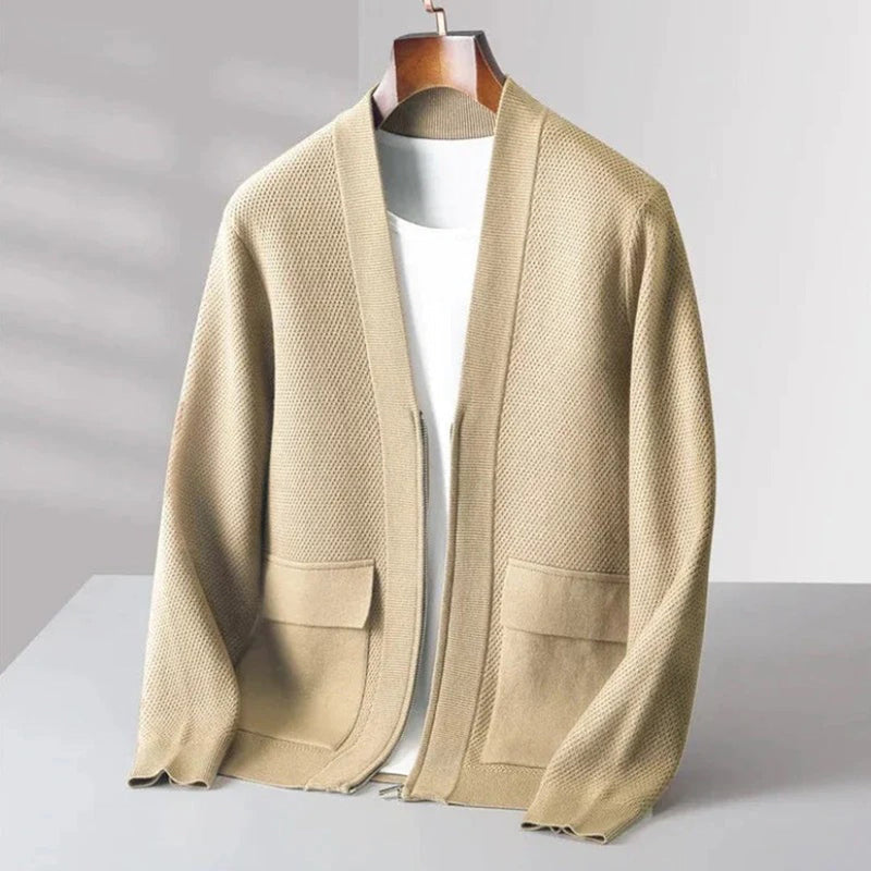 Weiches Herren-Strickjacke aus Wolle