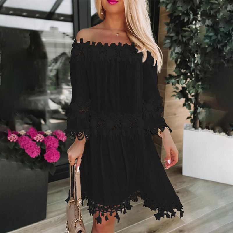 Elegante off-shoulder Sommerkleid für stilvolle Anlässe