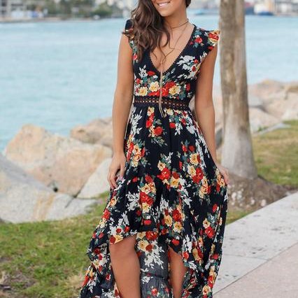 Bequeme Elegante Blumenkleid für jeden Anlass