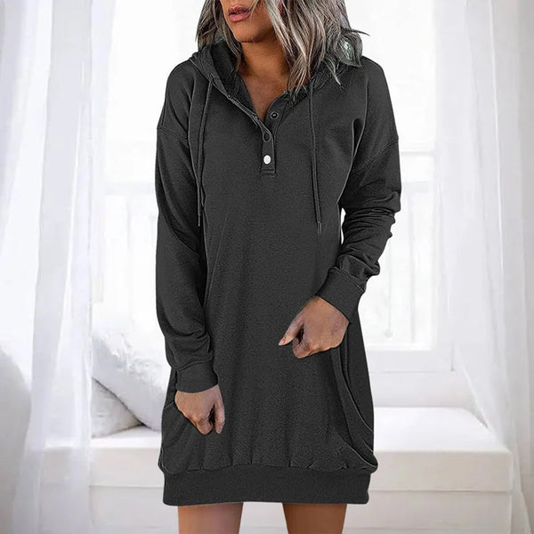 Bequemes, minimalistisches Hoodie Kleid für jeden Anlass