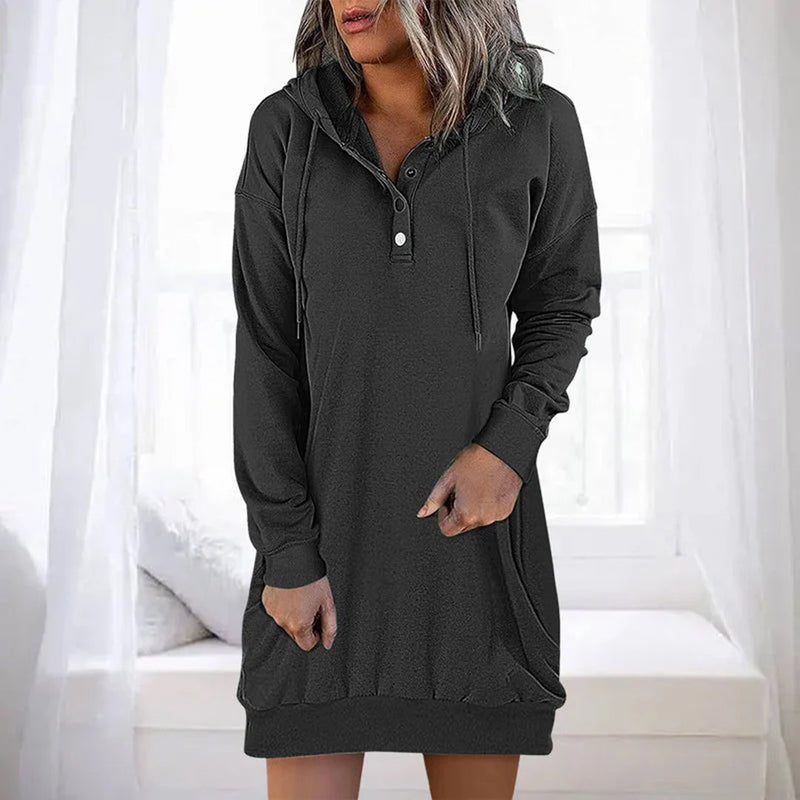 Bequemes, minimalistisches Hoodie Kleid für jeden Anlass