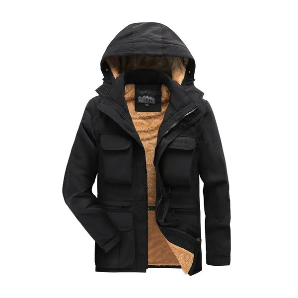 Warme Winterjacke für Herren mit Kapuze
