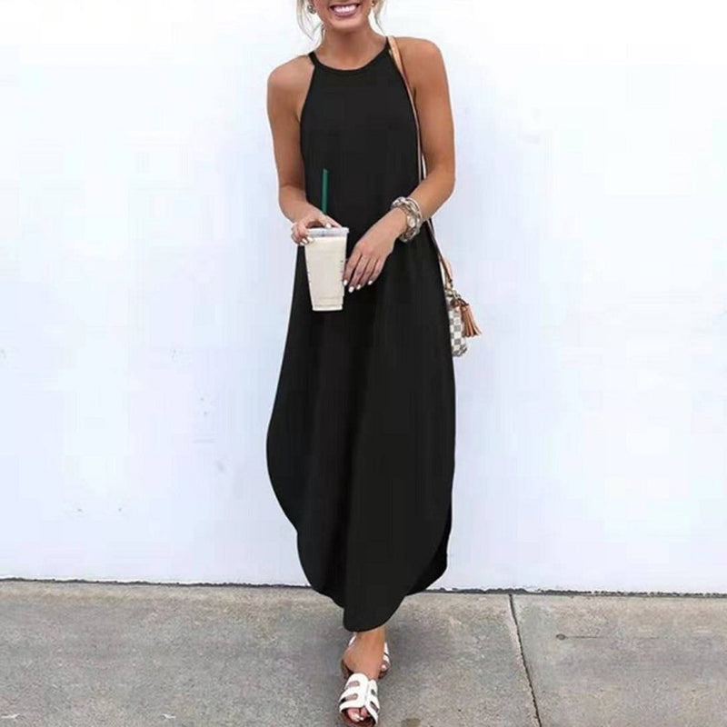 Bequeme und elegante Sommerkleid mit verstellbaren Trägern