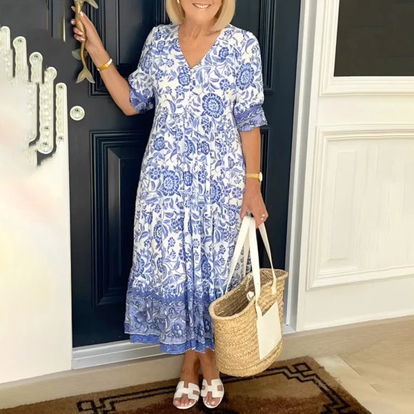 Elegantes V-Ausschnitt-Kleid für stilvolle Momente