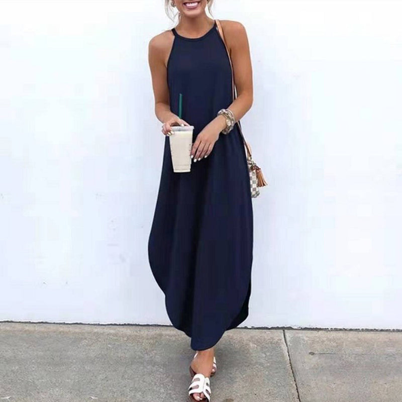 Bequeme und elegante Sommerkleid mit verstellbaren Trägern