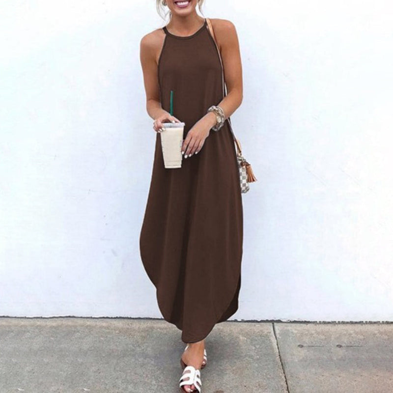 Bequeme und elegante Sommerkleid mit verstellbaren Trägern
