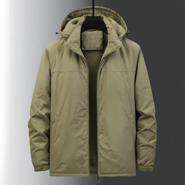Warmes Herrenjacke mit abnehmbarer Kapuze