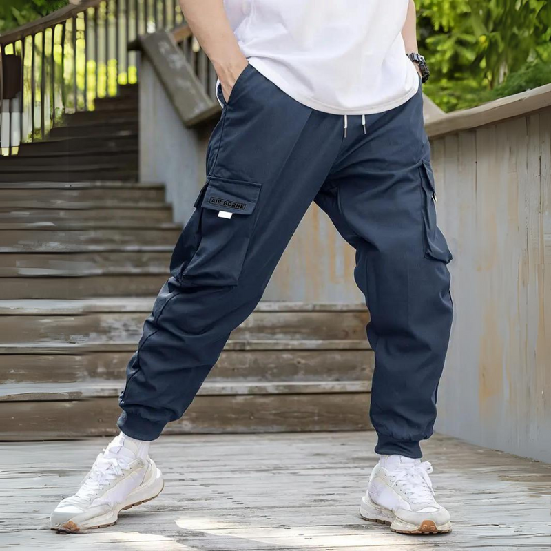 ATHANASIOS - Herren-Cargohose mit Kordelzug