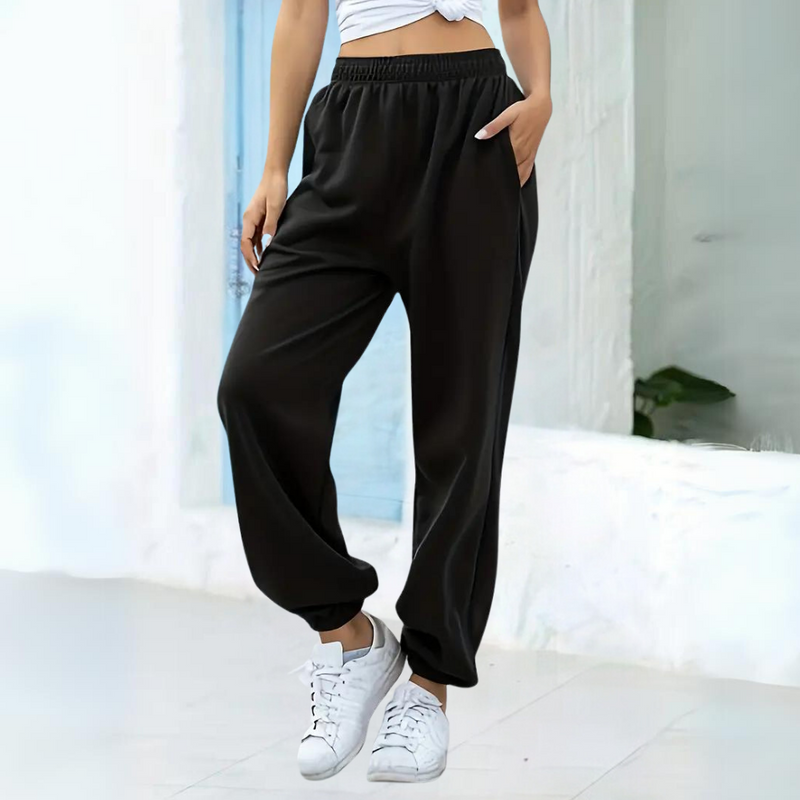 Damen Baggy Jogginghose mit hoher Taille