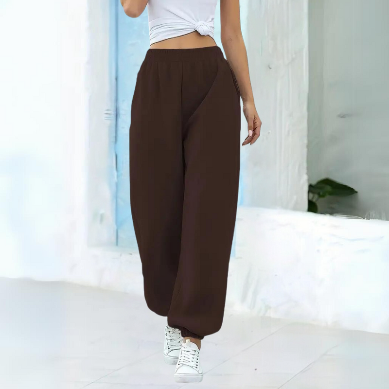 Damen Baggy Jogginghose mit hoher Taille
