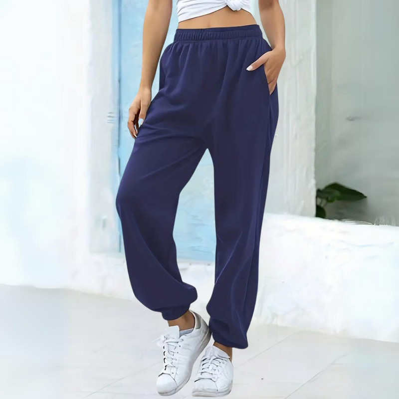 Damen Baggy Jogginghose mit hoher Taille