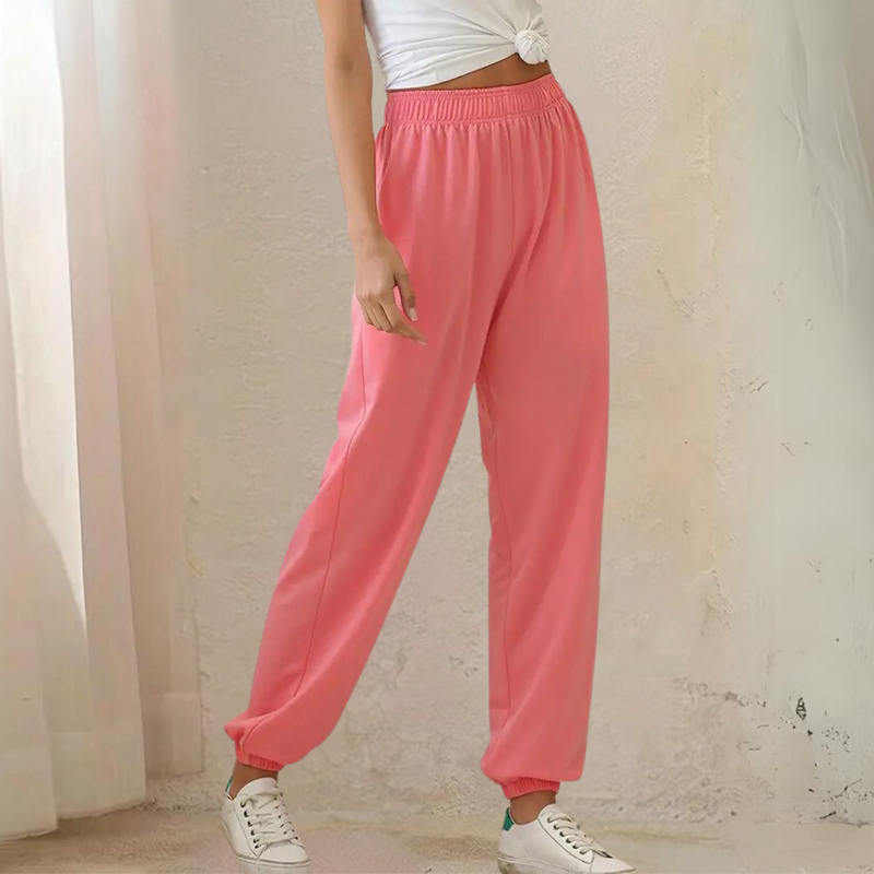 Damen Baggy Jogginghose mit hoher Taille