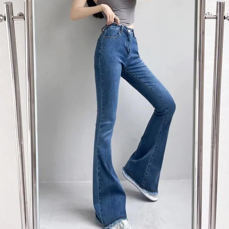Elegante Hochtaillierte Schlaghose für Damen im Retro-Stil