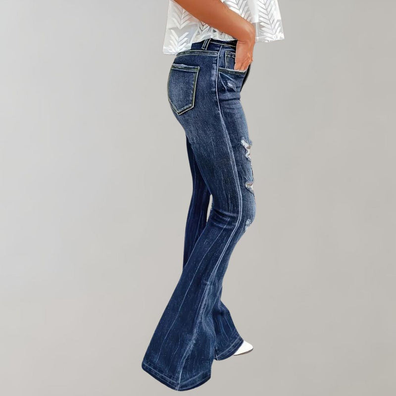 Elegante Ausgestellte Jeans für Damen mit Rissen