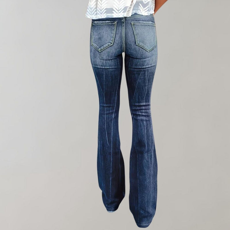 Elegante Ausgestellte Jeans für Damen mit Rissen