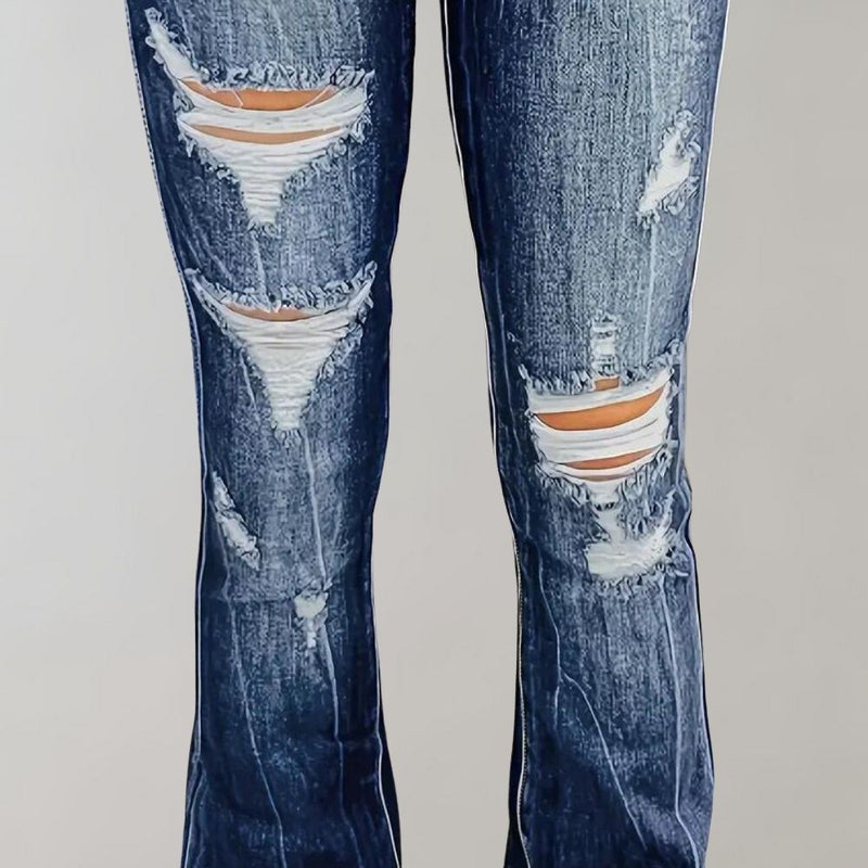 Elegante Ausgestellte Jeans für Damen mit Rissen