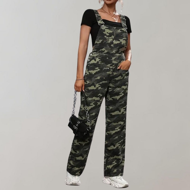 Bequemer und stilvoller Camouflage Damen Jumpsuit