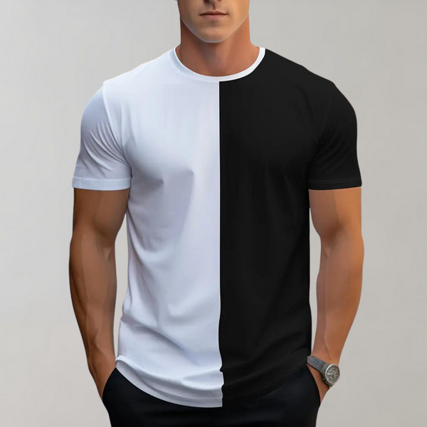 Lex - Lässiges Blockfarben T-Shirt für Herren