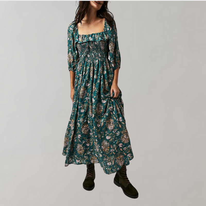 Elegantes Midi-Kleid mit Rüschen für jeden Anlass
