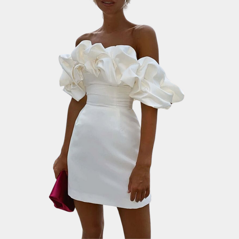 Ambre - Damen Mini-Kleid mit Rüschen
