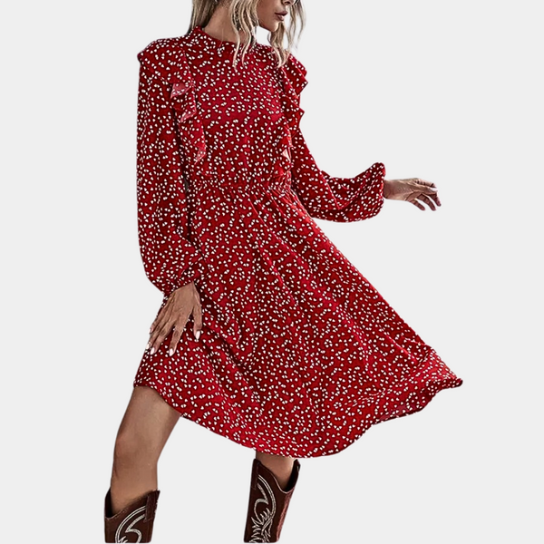 Stacy - Damenkleid mit vollem Arm und Rüschen