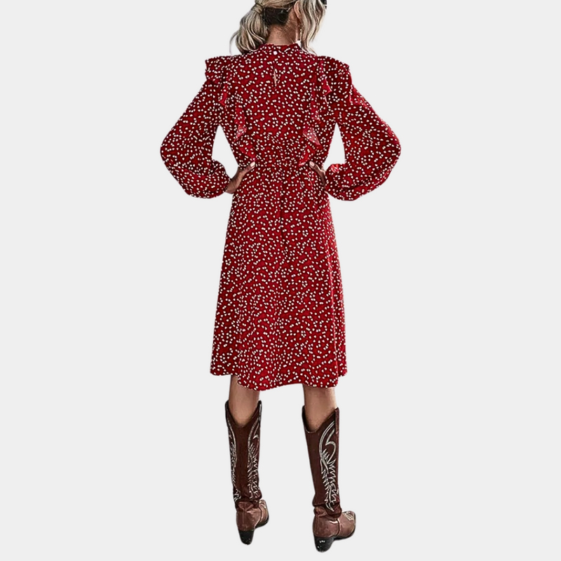 Stacy - Damenkleid mit vollem Arm und Rüschen