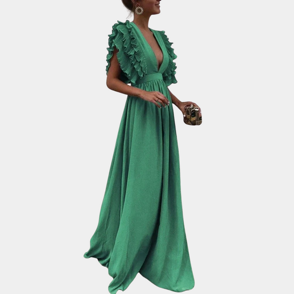 Elegante Damenkleid mit Rüschenärmeln für besondere Anlässe
