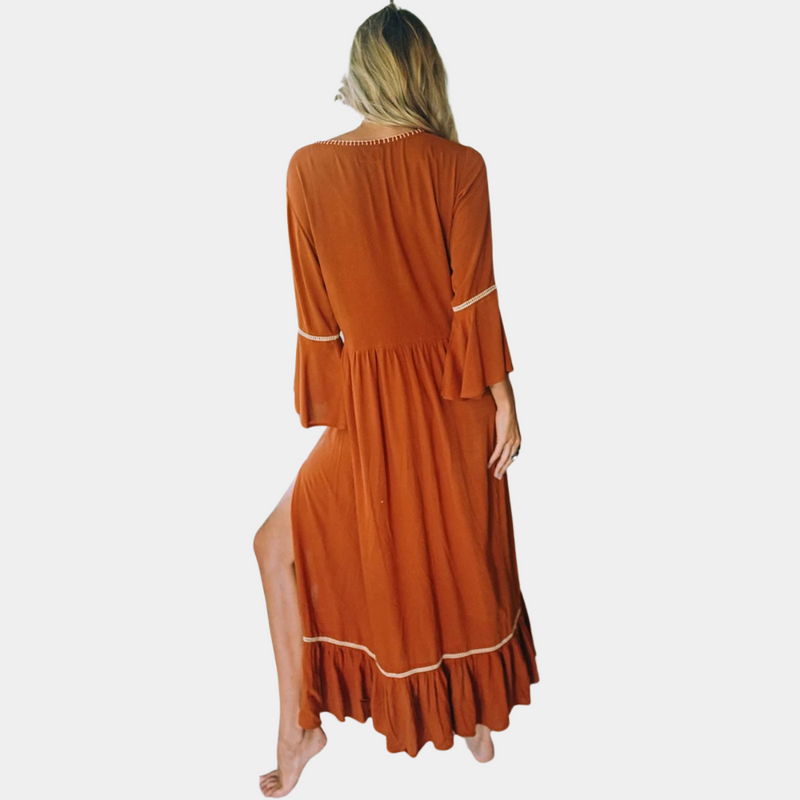 Elegante und bequeme Damenkleid mit V-Ausschnitt