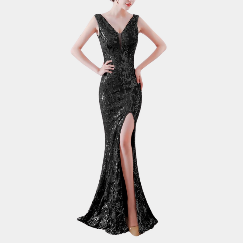Elegantes Damenkleid mit zarten Spitzenakzenten