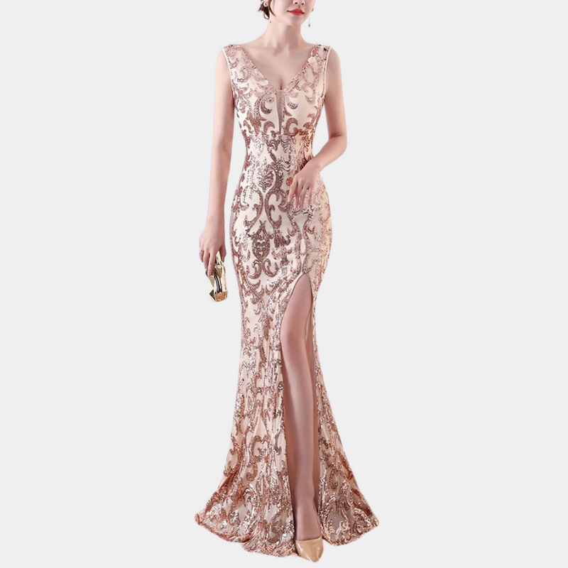 Elegantes Damenkleid mit zarten Spitzenakzenten