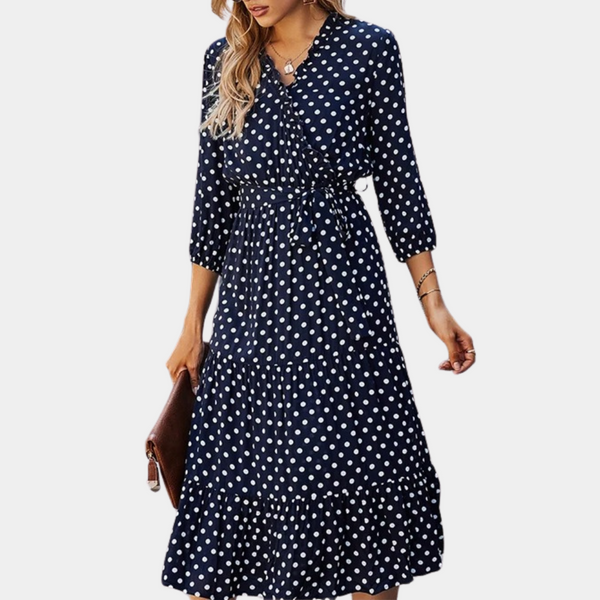 Celine - Einfache V-Ausschnitt Damenkleid