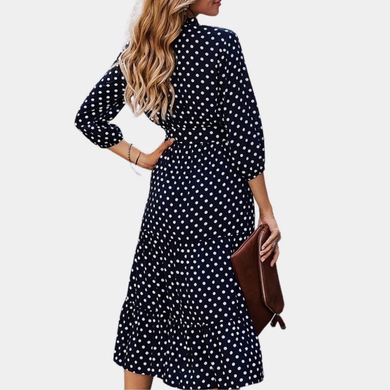 Celine - Einfache V-Ausschnitt Damenkleid