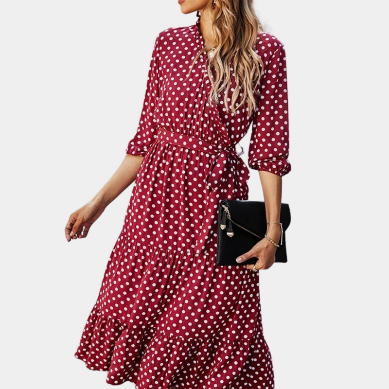 Celine - Einfache V-Ausschnitt Damenkleid