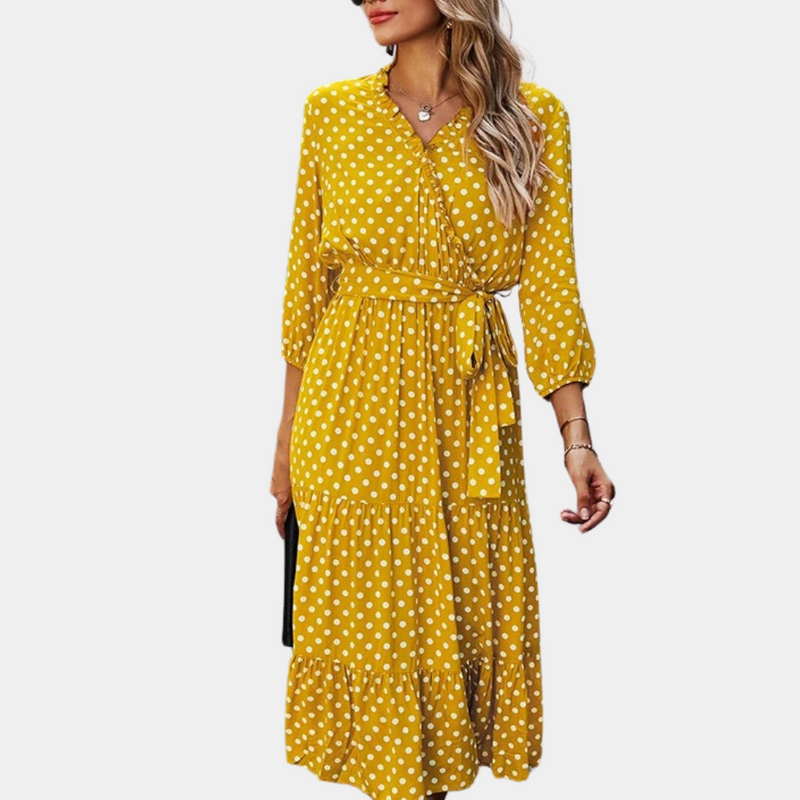 Celine - Einfache V-Ausschnitt Damenkleid