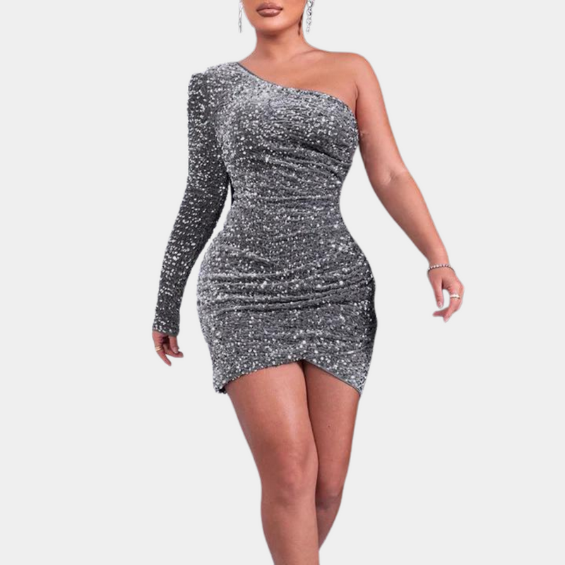 Lucienne - Pailletten-Kleid mit einem Schulterdesign für Damen
