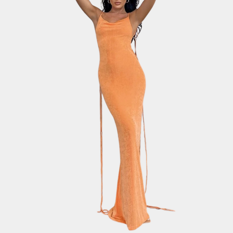 Elegantes Maxi-Kleid für Damen mit offenem Rücken