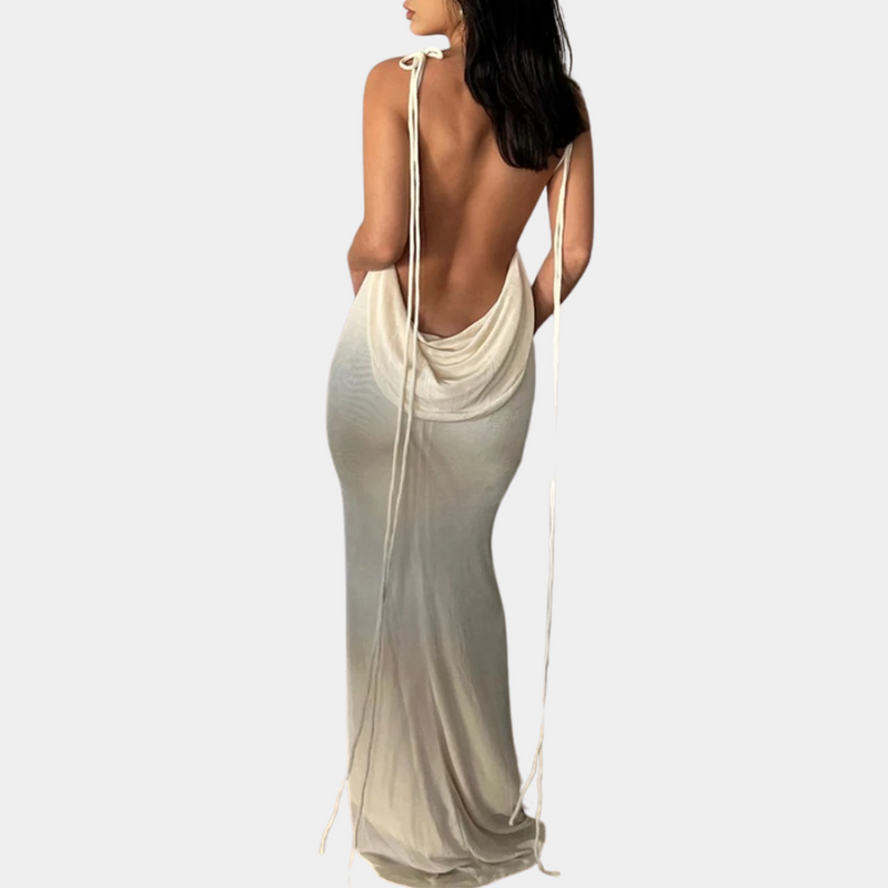 Elegantes Maxi-Kleid für Damen mit offenem Rücken