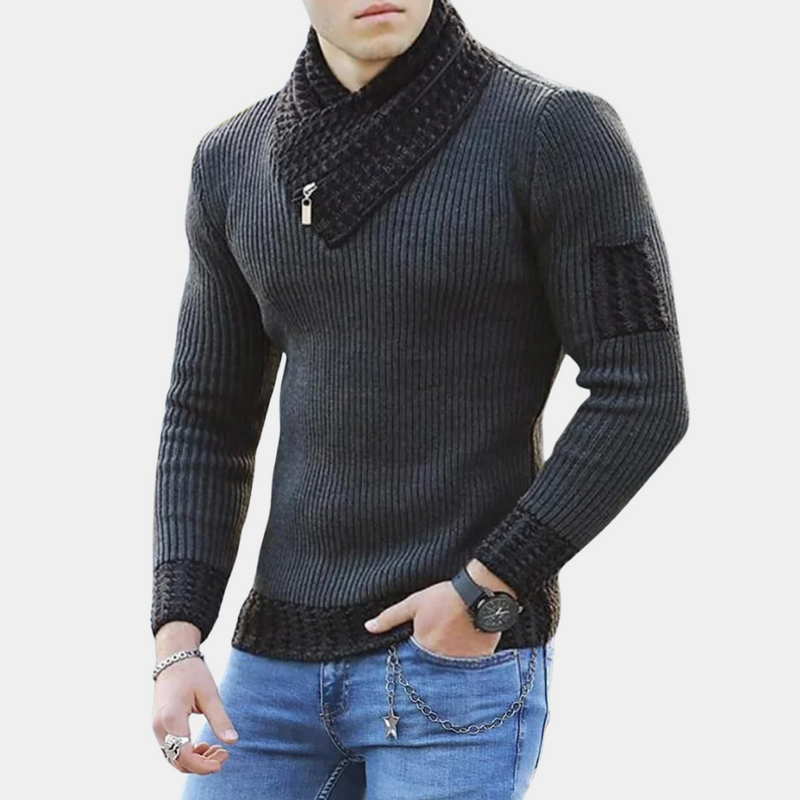 Elegante, warme Herrenstrickjacke