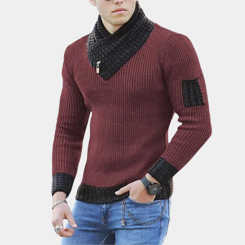 Elegante, warme Herrenstrickjacke