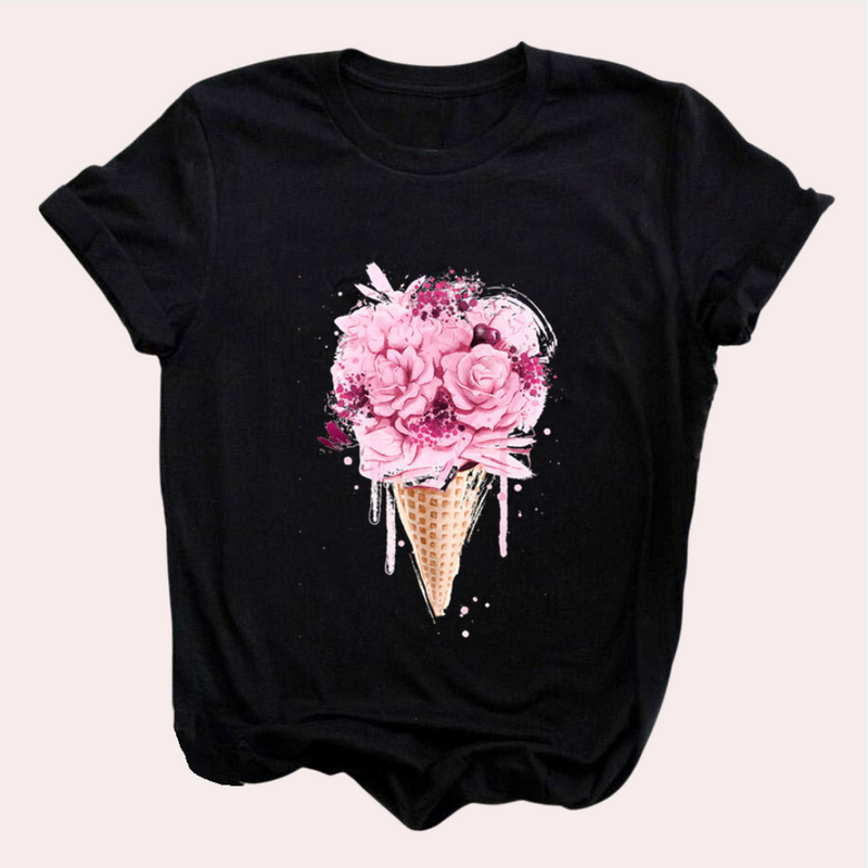 Mirielle - T-Shirt für Frauen mit dekorativem Druck