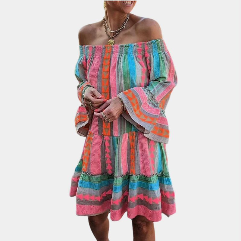 Elegante und farbenfrohe Sommerkleid für Frauen