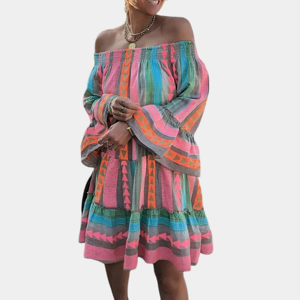 Elegante und farbenfrohe Sommerkleid für Frauen
