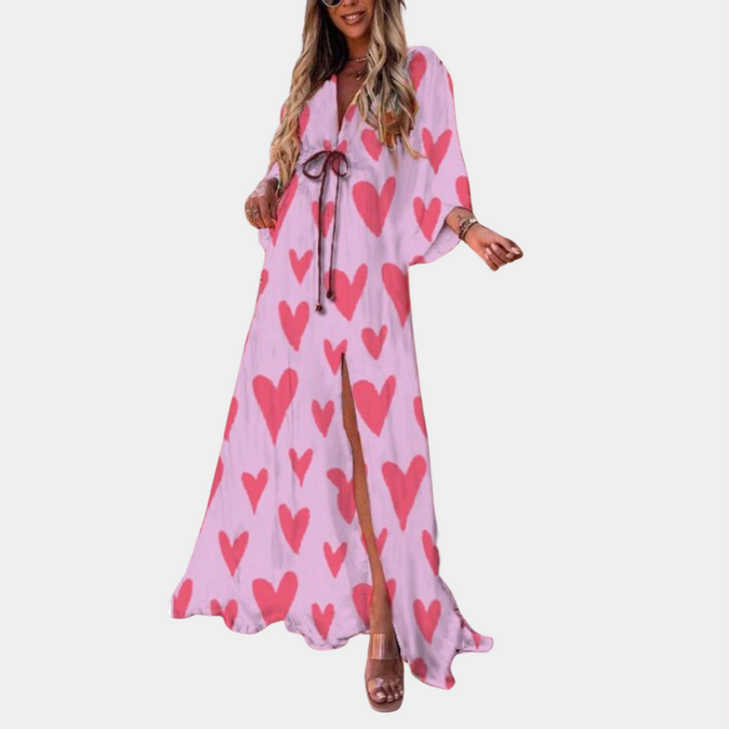 Elegantes Damen-Maxikleid mit V-Ausschnitt für jeden Anlass